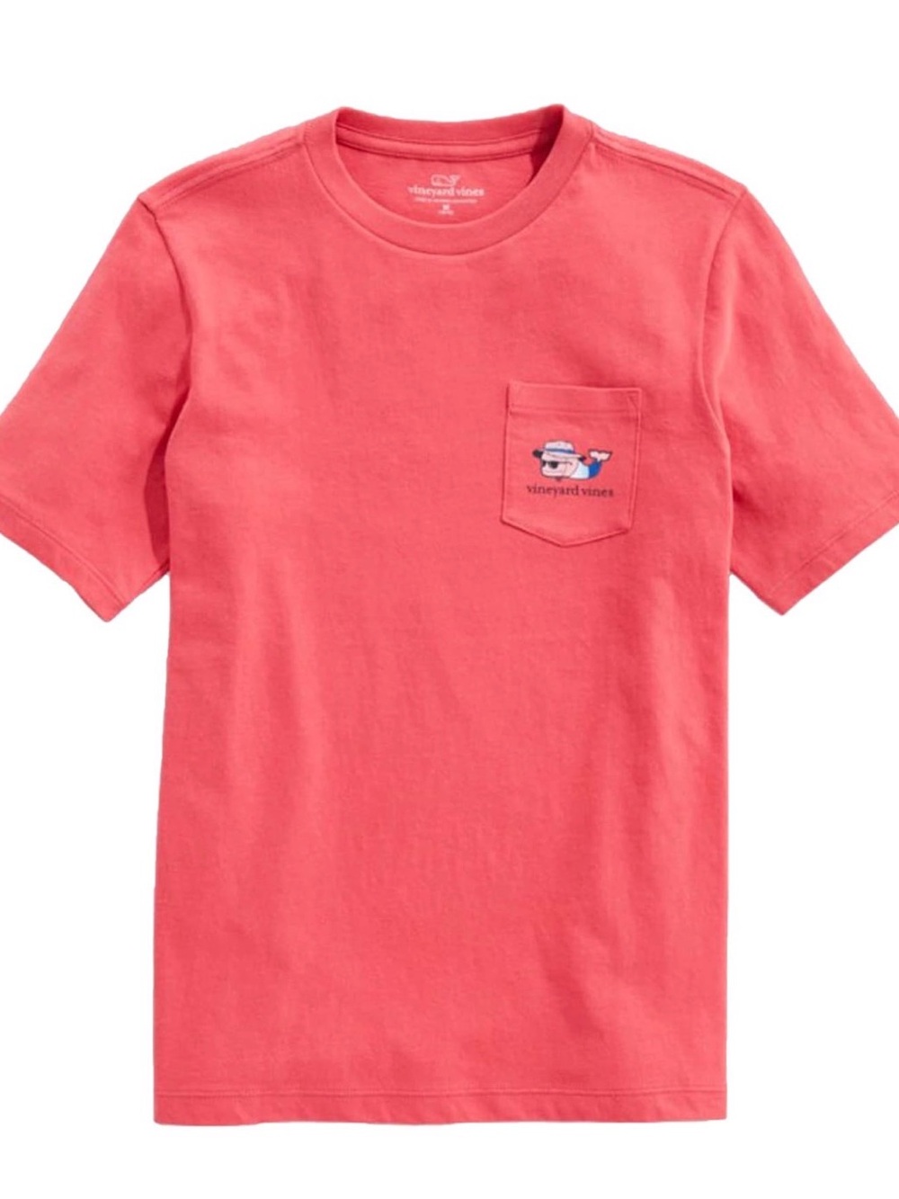 Vineyard Vines Coral Short-Sleeve Pocket Patriotic Whale Tee size M (12/14)